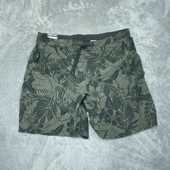 Kirkland Mens XXL Swim Shorts Olive Floral Pattern 6990 - Picture 1 of 7